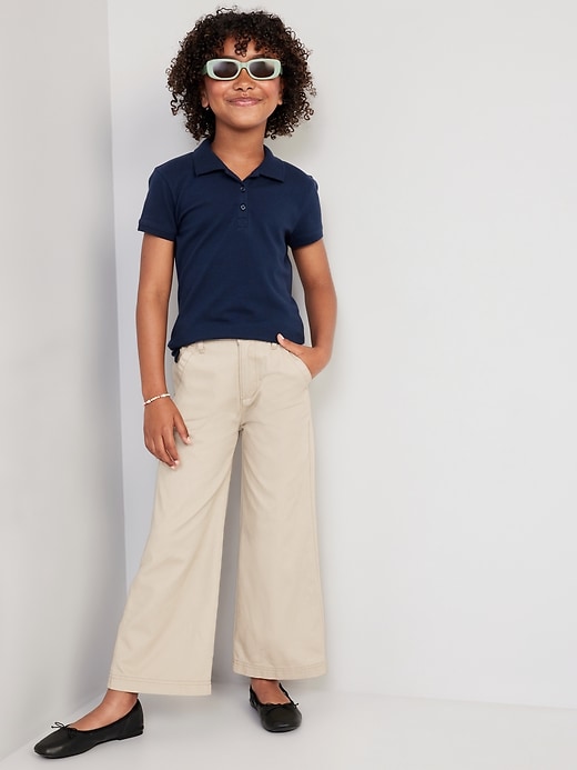 View large product image 3 of 7. High-Waisted Wide-Leg School Uniform Pants for Girls