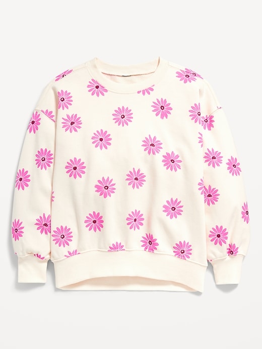 View large product image 2 of 3. Slouchy Crew Neck Graphic Sweatshirt for Girls