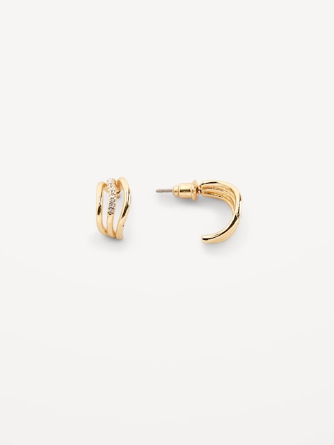 Real Gold-Plated Statement Stud Earrings for Women - Gold Standard