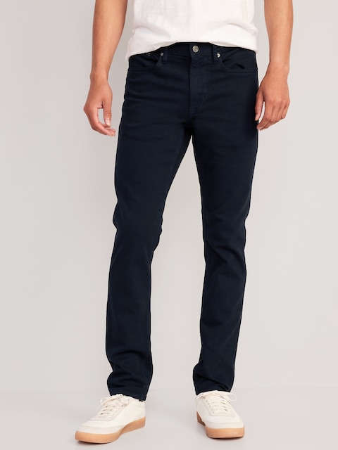 Slim Built-In Flex Five-Pocket Pants - Navy Blue