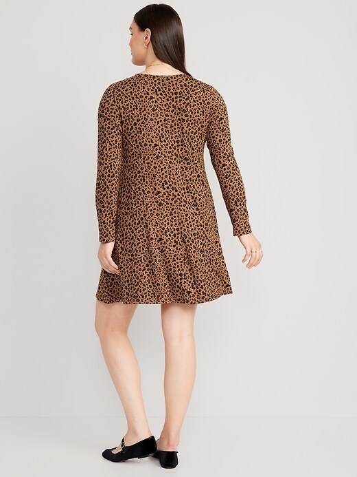 Image number 5 showing, Long-Sleeve Mini Swing Dress