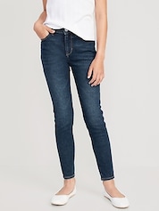 Mimi High Waisted Stretchy Denim Jeggings in Navy