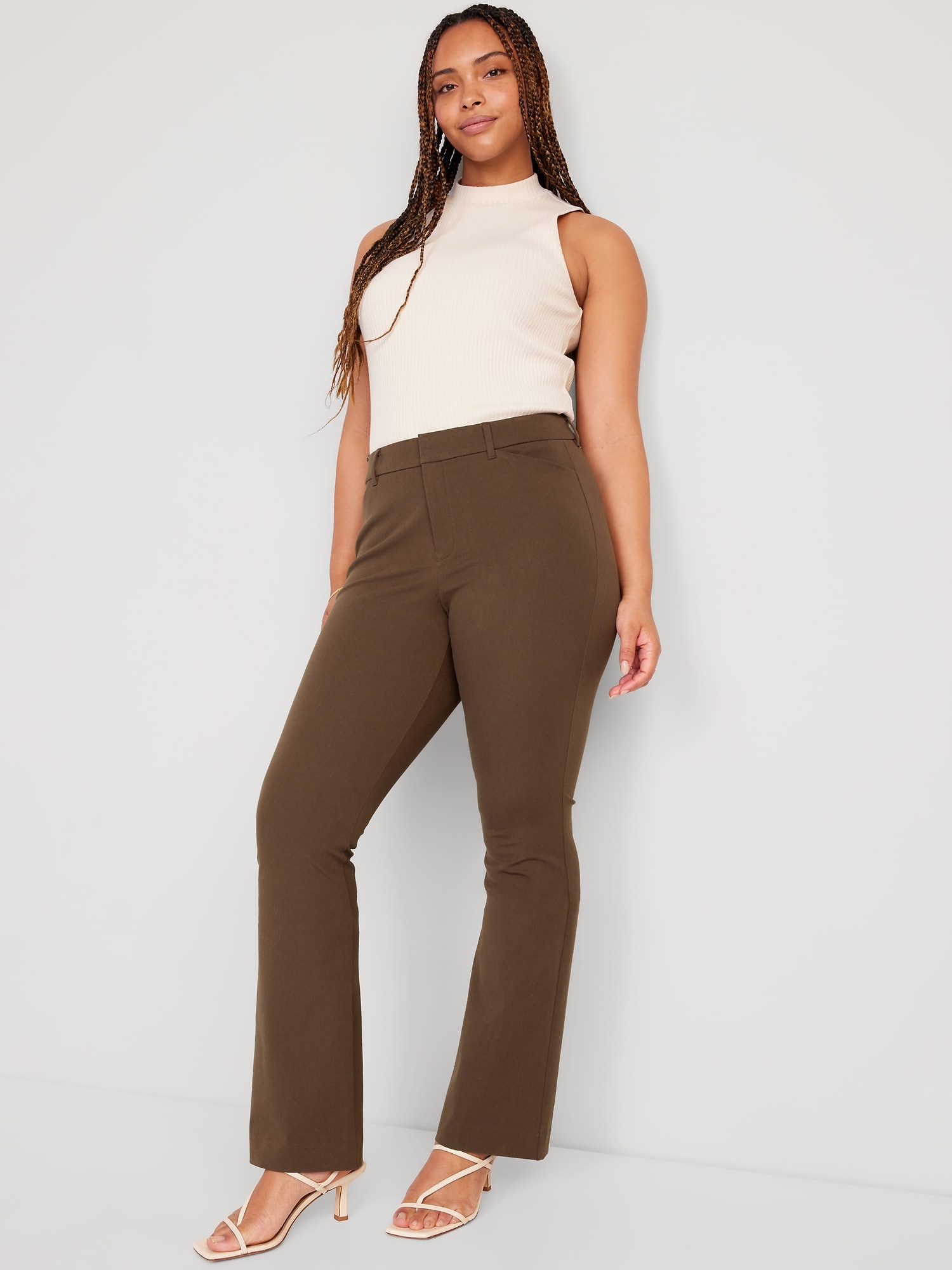 High Waisted Supersoft Twill Flare Pant  Express