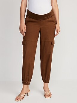 Naomi Maternity Cargo Pants in Brown