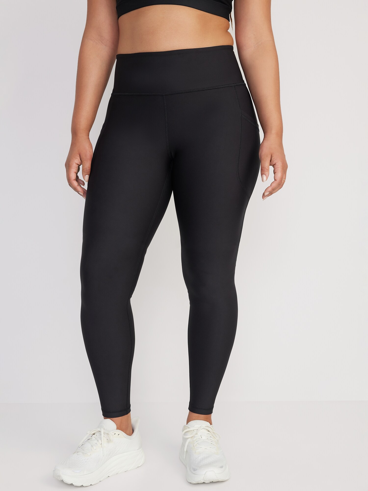 Женские леггинсы Old Navy High-Waisted PowerSoft Full-Length Pocket, цвет: Чёрный — фото 4