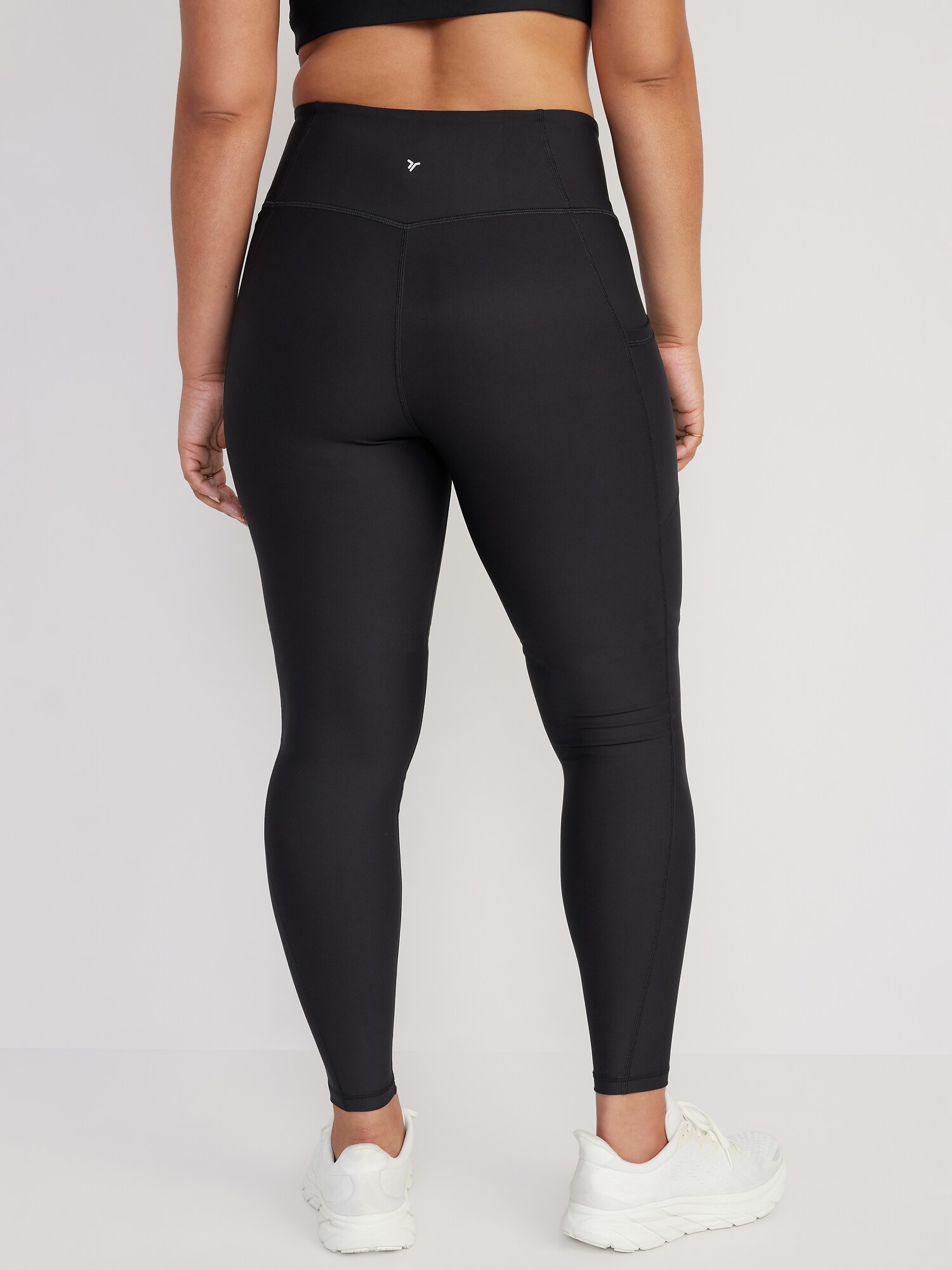 Женские леггинсы Old Navy High-Waisted PowerSoft Full-Length Pocket, цвет: Чёрный — фото 5
