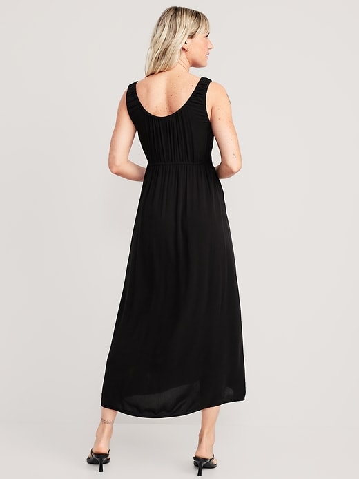 Image number 2 showing, Waist-Defined Sleeveless Crepe Midi Dress