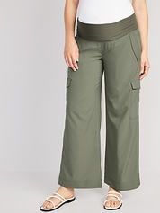 Maternity Rollover-Waist StretchTech Trouser Pants