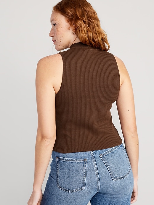 Image number 2 showing, Fitted Sleeveless Mock-Neck Top