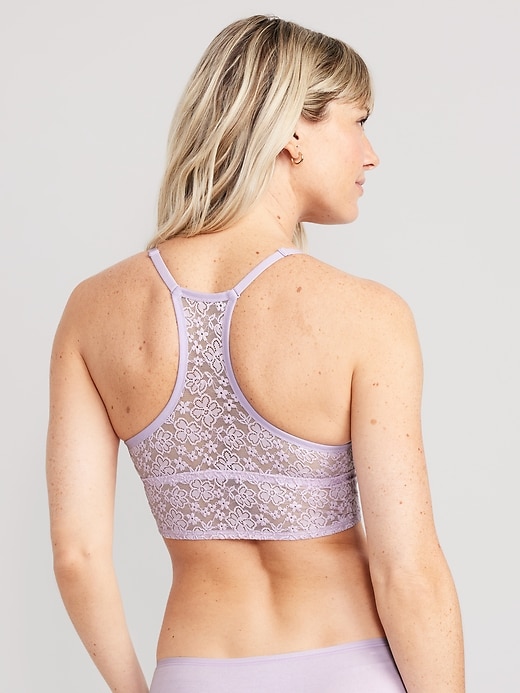View large product image 2 of 6. Lace Longline Racerback Bralette