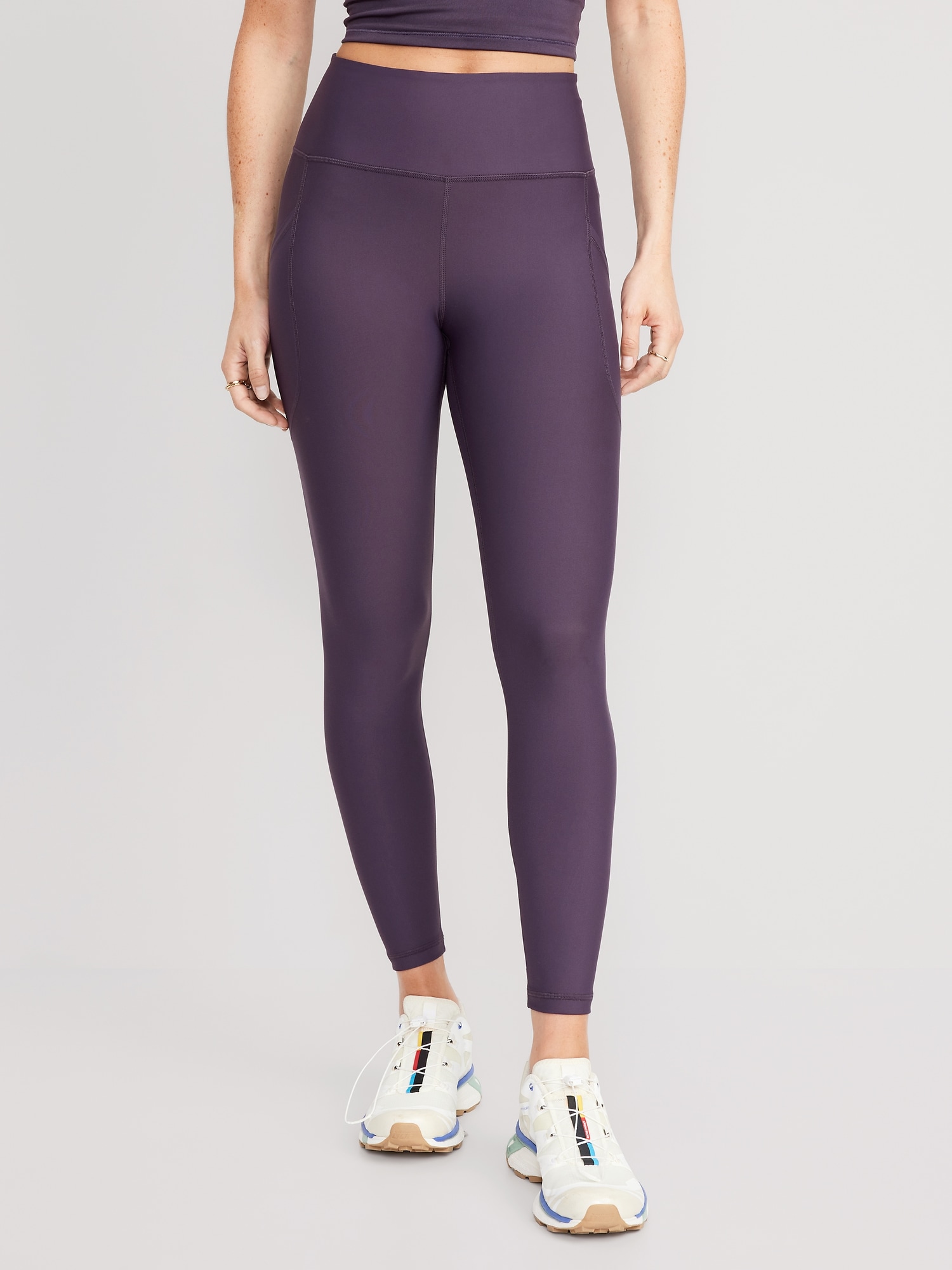Old Navy Active Powersoft Purple High-Rise Ankle Leggings Go-Dry Size XL 14  16
