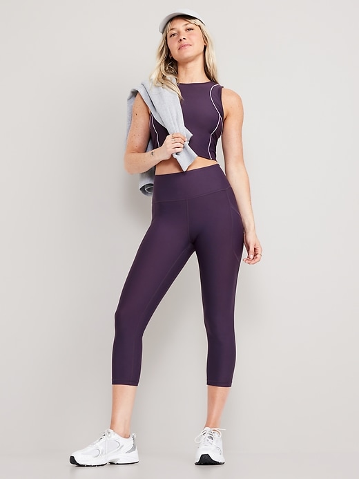 Image number 3 showing, High-Waisted PowerSoft Crop Leggings