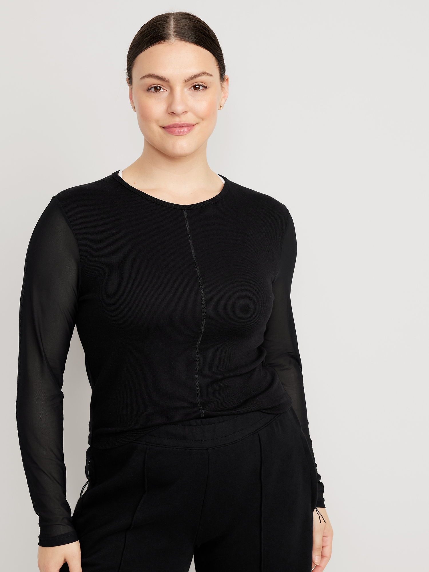 UltraLite Mesh-Sleeve Cropped Top for Women | Old Navy