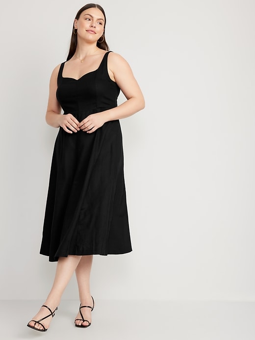 Image number 4 showing, Fit & Flare Linen-Blend Cami Midi Dress