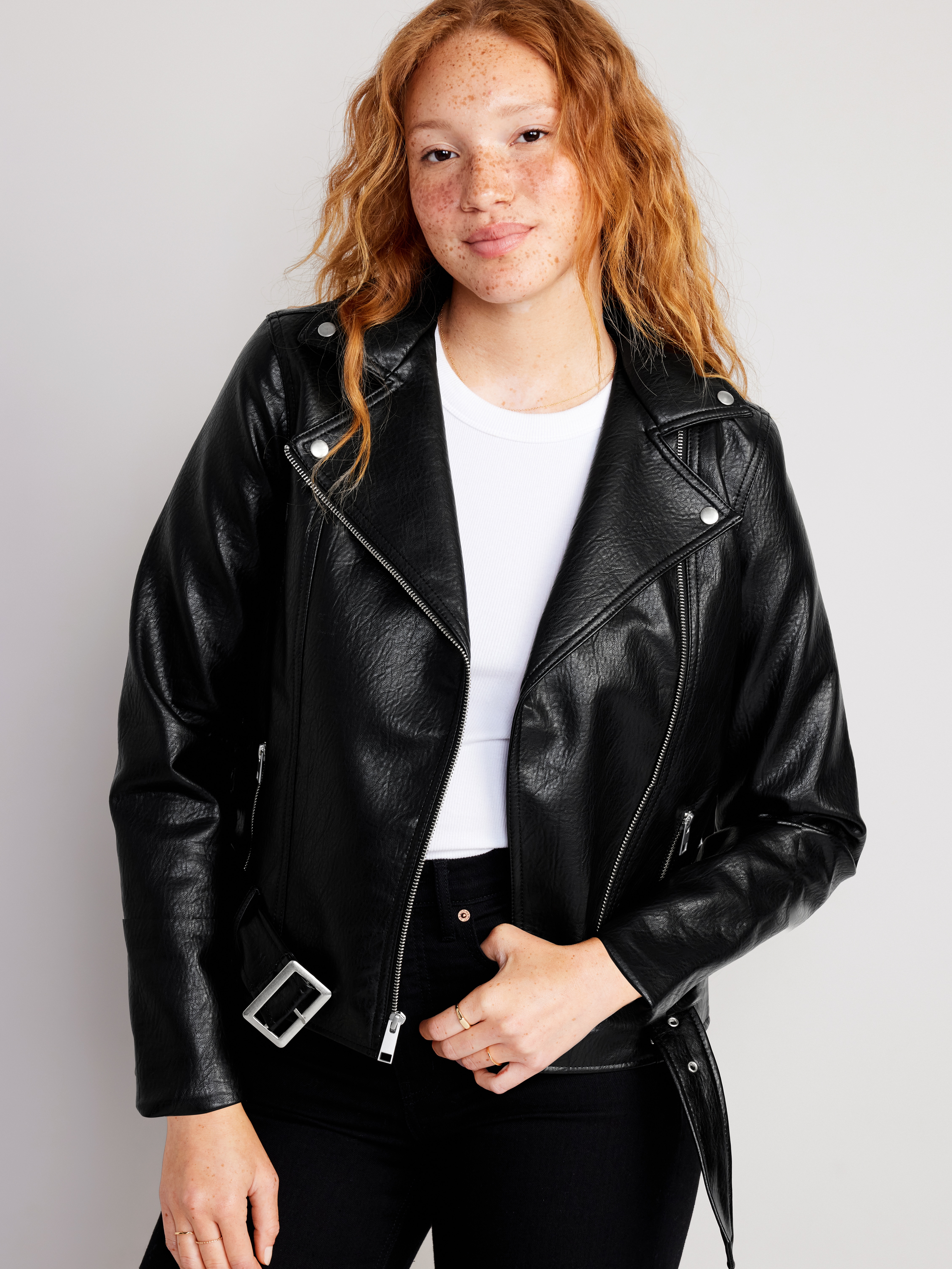 ジャケット・アウター vintage like fake leather jacket 90's Distressed Leather Jacket, Distressed Vintage Leather