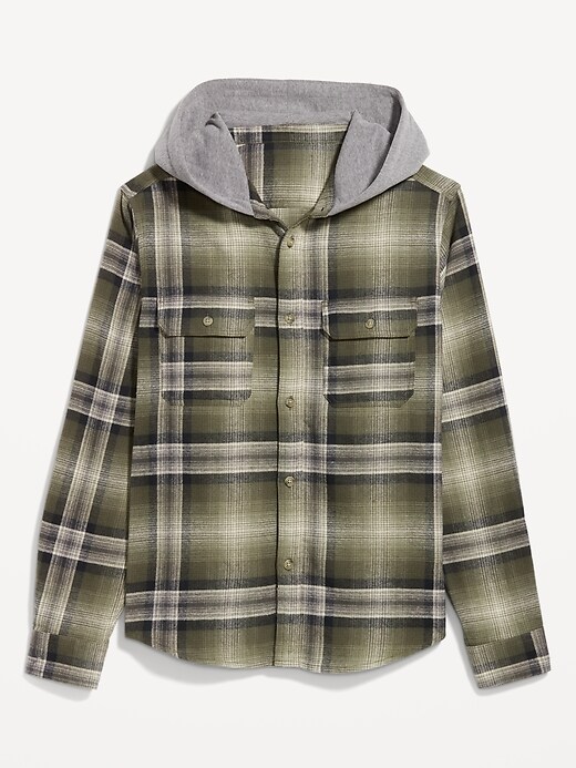 Hooded Flannel Shacket for Men | Old Navy