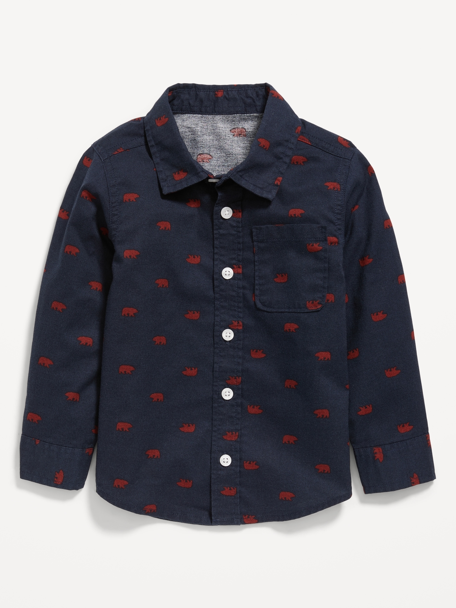 Printed Oxford Long-Sleeve Shirt for Toddler Boys