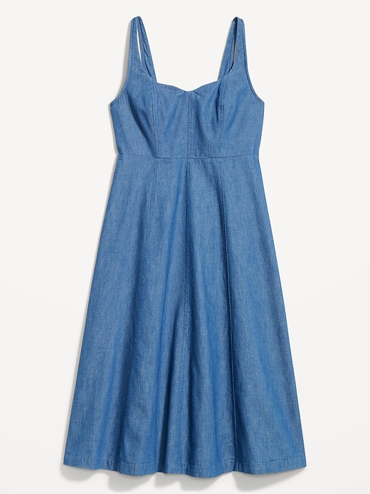 Image number 8 showing, Fit & Flare Sleeveless Jean Midi Dress