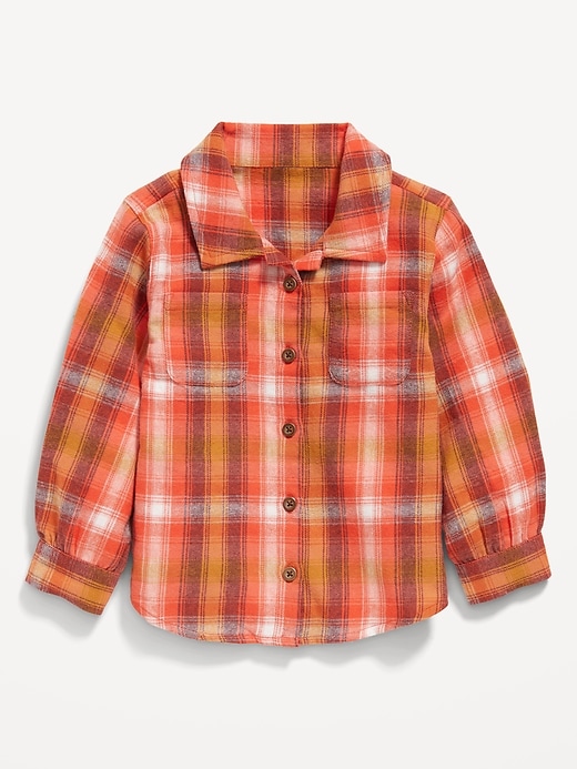View large product image 1 of 1. Long-Sleeve Plaid Pocket Shirt for Toddler Girls