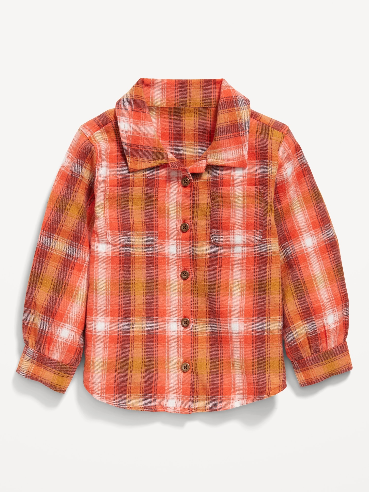 Cozy Long-Sleeve Button-Front Plaid Shirt for Girls