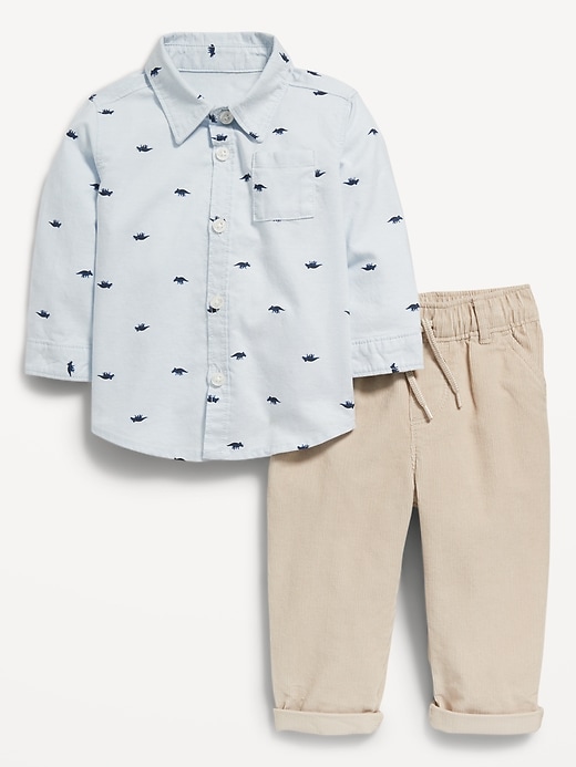 View large product image 1 of 3. Printed Oxford Shirt & Corduroy Bottoms Set for Toddler Boys
