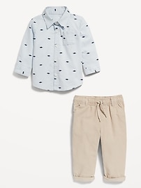 View large product image 3 of 3. Printed Oxford Shirt & Corduroy Bottoms Set for Toddler Boys