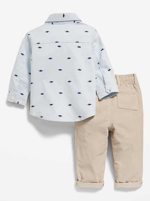 View large product image 2 of 3. Printed Oxford Shirt & Corduroy Bottoms Set for Toddler Boys