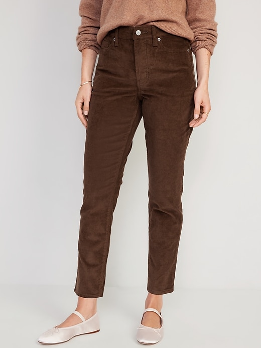 Image number 1 showing, High-Waisted OG Straight Corduroy Ankle Pants