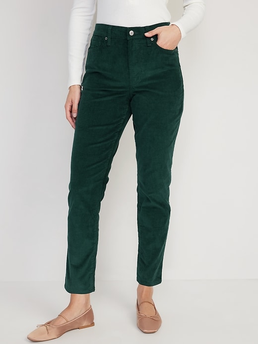 Image number 1 showing, High-Waisted OG Straight Corduroy Ankle Pants