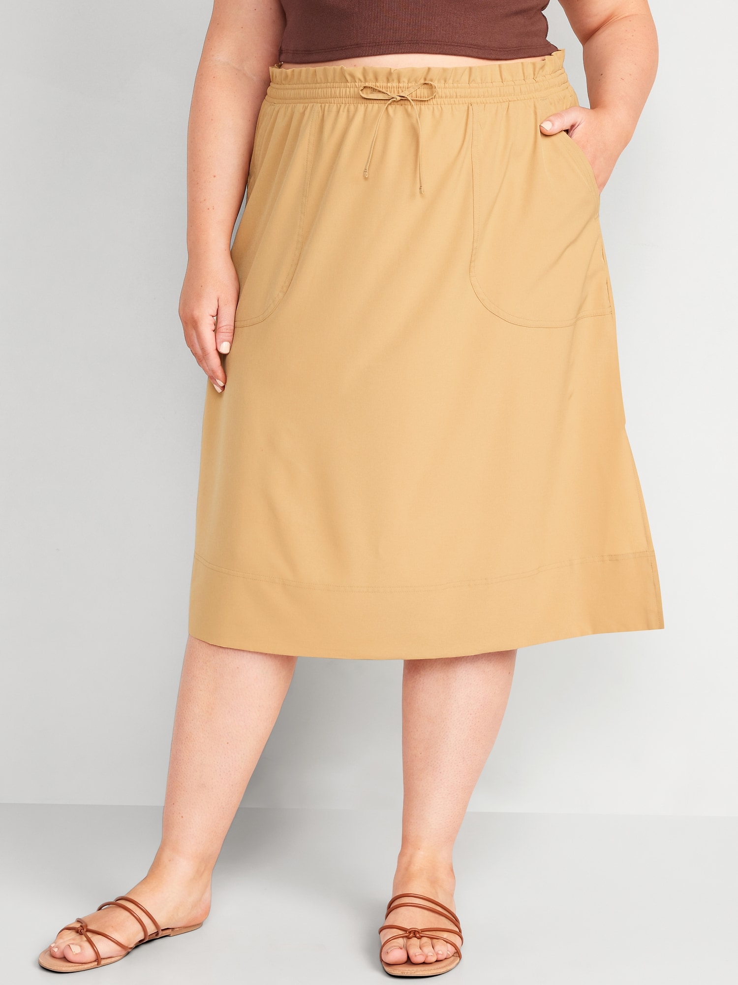 High Waisted Stretchtech Packable Midi Skirt Old Navy 2231