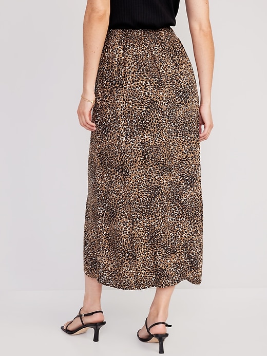 Image number 2 showing, High-Waisted Smocked Crepe Maxi Skirt