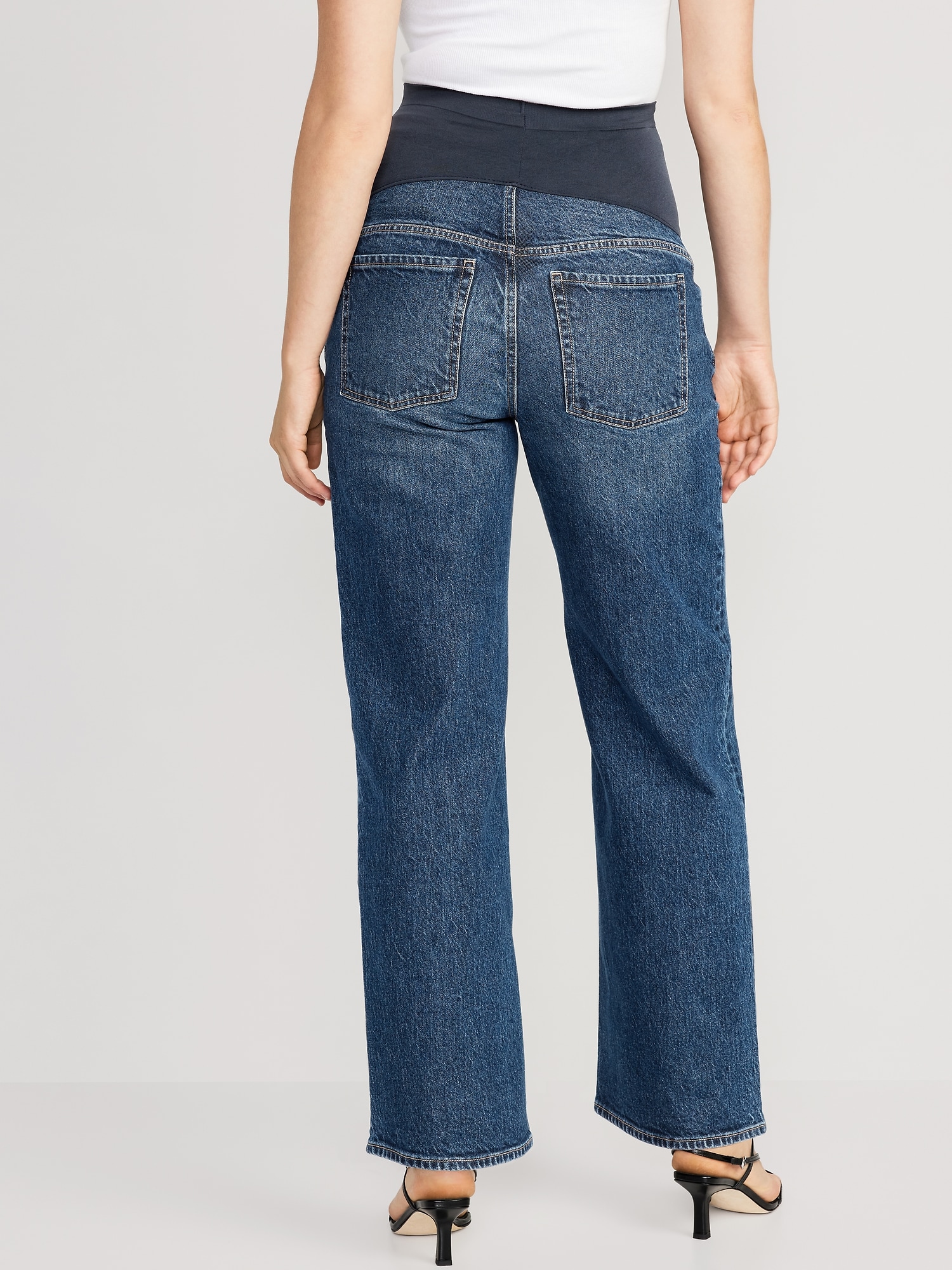 Maternity Full-Panel Wide Leg Jeans | Old Navy