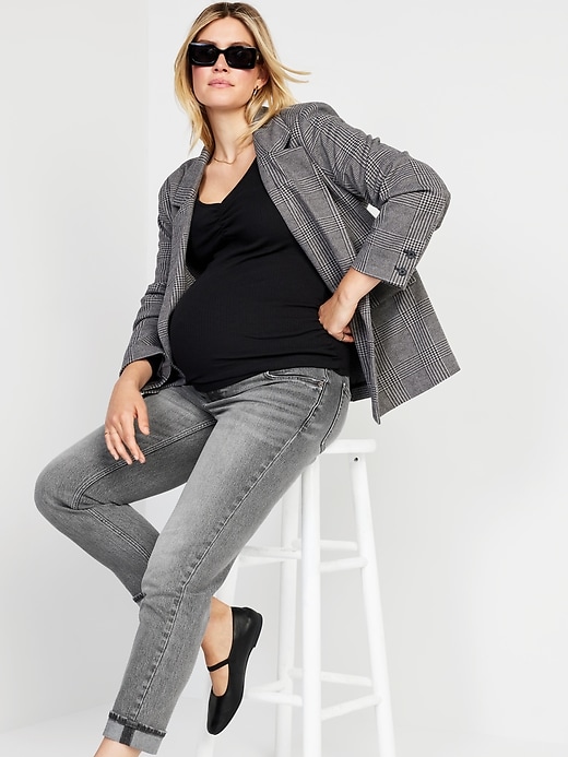 Image number 6 showing, Maternity Full Panel Boyfriend Straight Jeans