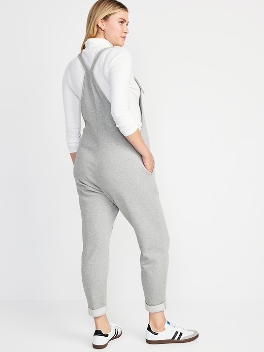 Image number 6 showing, Maternity Knotted-Strap Fleece Overalls