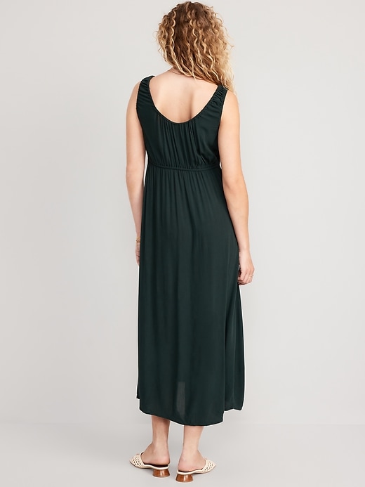 Image number 2 showing, Waist-Defined Tie-Front Midi Dress