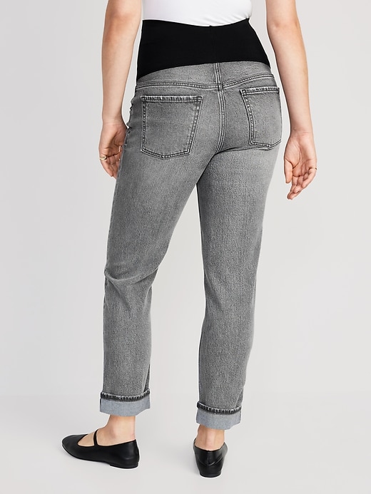 Image number 5 showing, Maternity Full Panel Boyfriend Straight Jeans