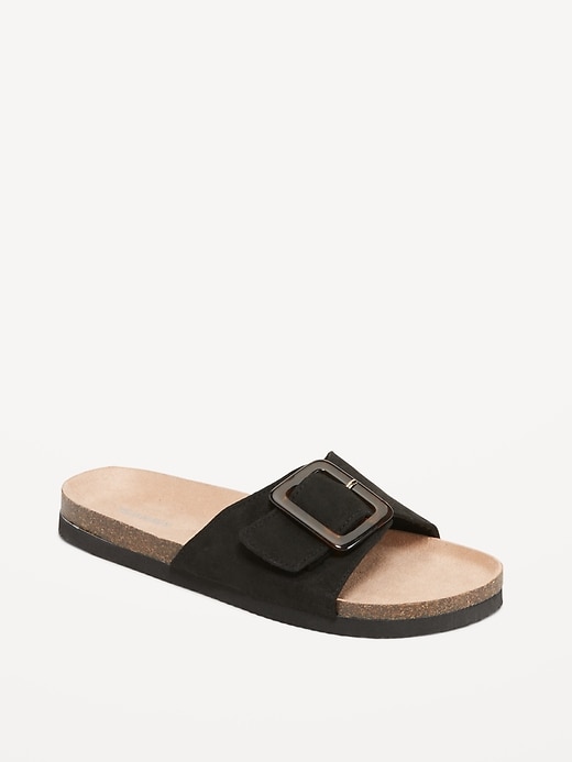 Image number 1 showing, Faux-Suede Buckled Strap Sandals