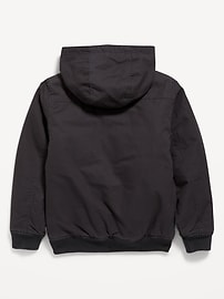 View large product image 3 of 3. Flannel-Lined Hooded Zip Utility Jacket for Boys