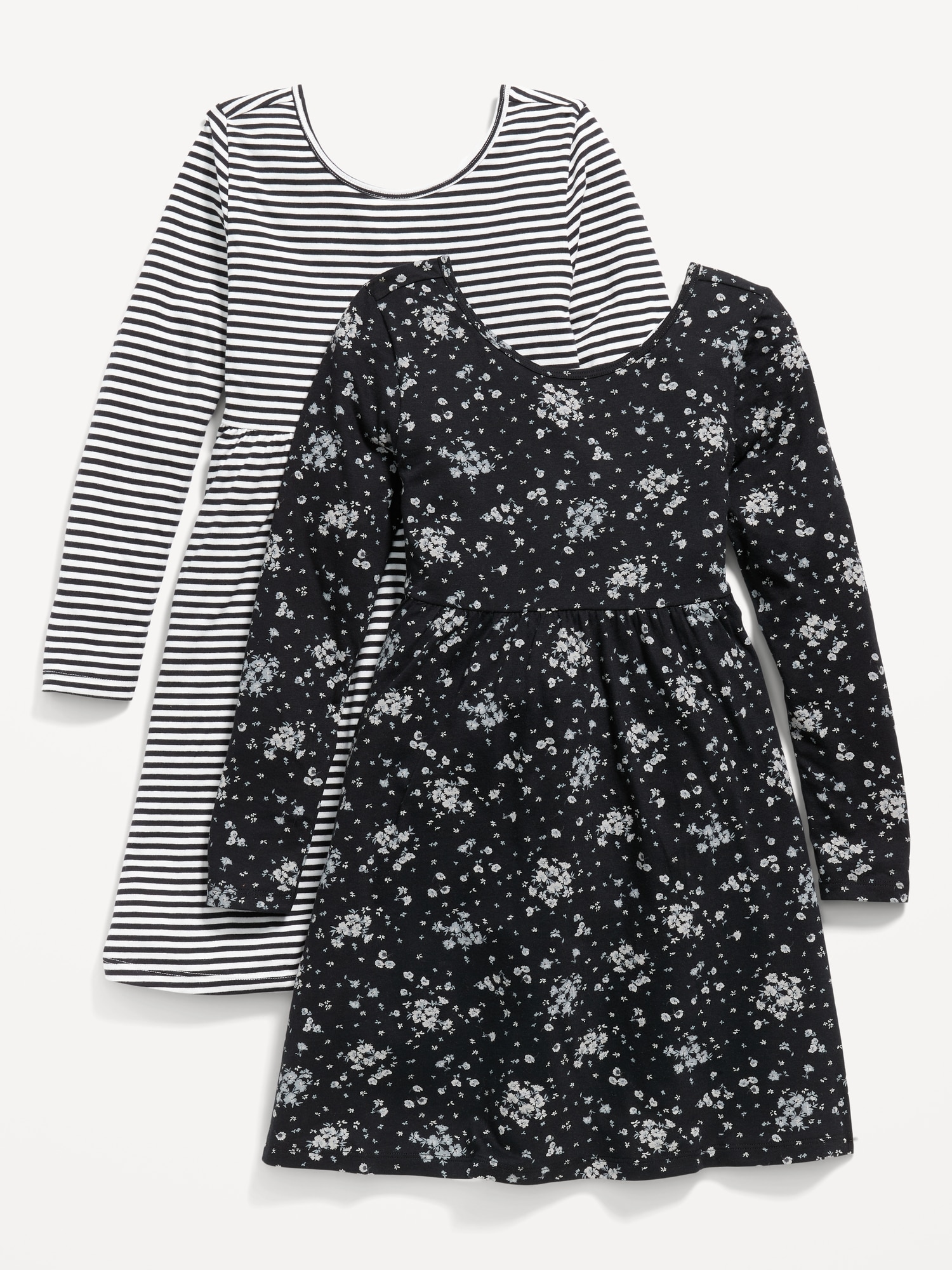 Printed Long-Sleeve Fit & Flare Dress 2-Pack for Girls | Old Navy
