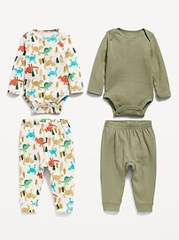 View large product image 3 of 3. 4-Piece Long-Sleeve Bodysuit and Leggings Set for Baby