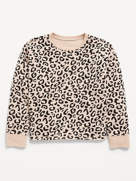 View large product image 1 of 2. Vintage Printed Slouchy Crew-Neck Sweatshirt for Girls