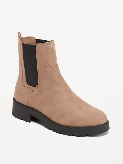 View large product image 1 of 1. Faux-Suede Chelsea Boots