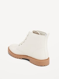 View large product image 4 of 4. Faux-Leather Lace-Up Combat Boots for Girls