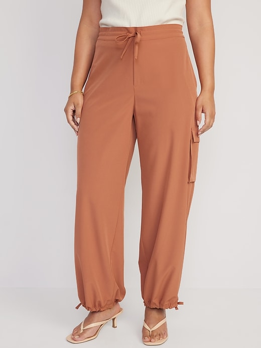 Image number 5 showing, High-Waisted StretchTech Wide-Leg Cargo Pants