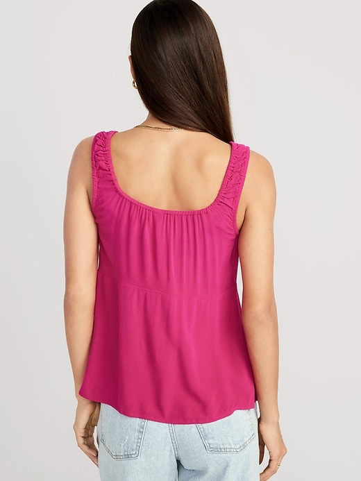 Image number 2 showing, Sleeveless Tie-Front Crepe Top