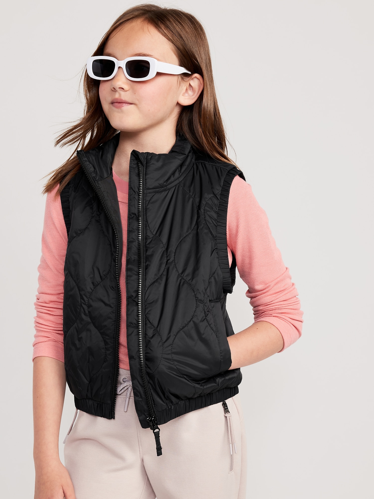 Cropped Quilted Vest for Girls