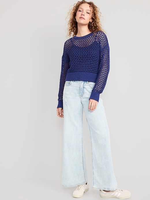 Image number 3 showing, Open-Stitch Pullover Sweater