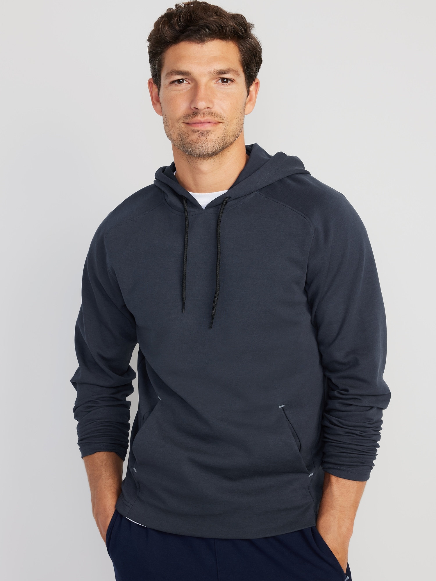 All In Motion Men's Textured Knit Hoodie, Navy, Small 