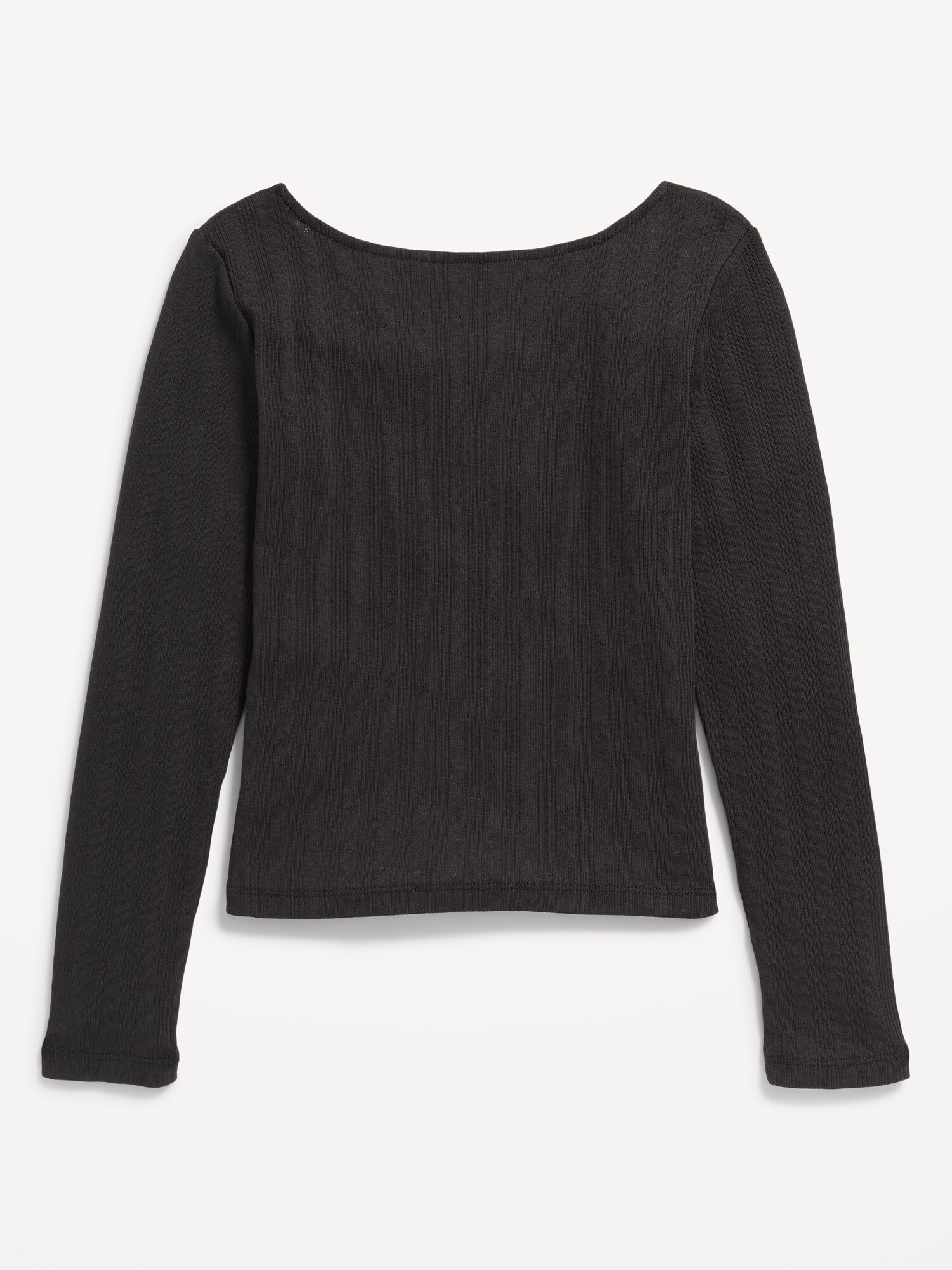 Long-Sleeve Pointelle-Knit Top for Girls | Old Navy