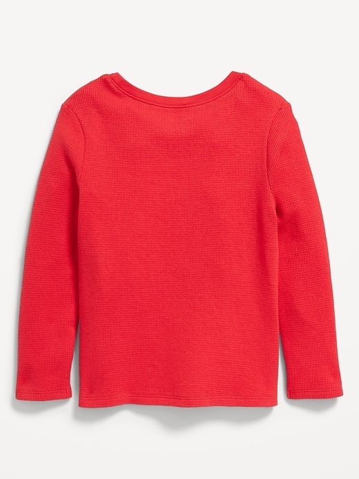 View large product image 2 of 2. Unisex Long-Sleeve Thermal-Knit T-Shirt for Toddler